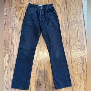 Agolde Straight Jeans Faded Black